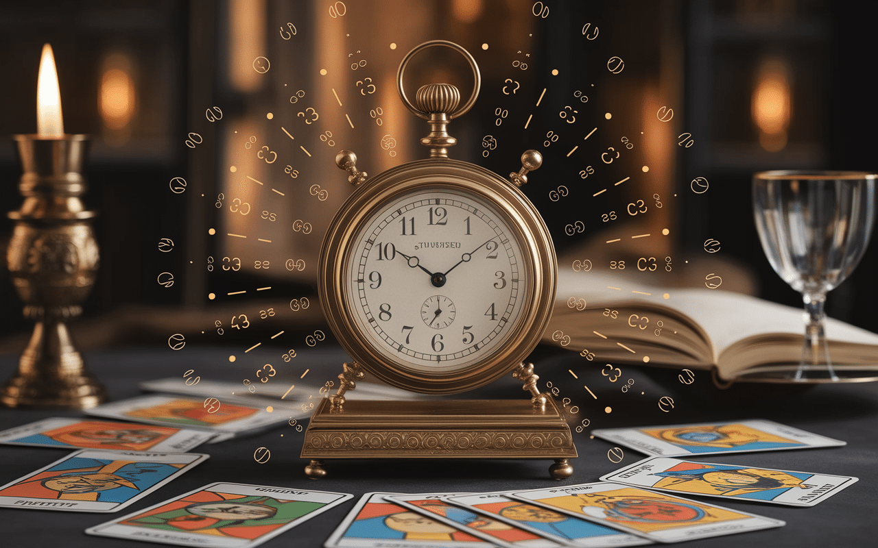 Horloge mystique 21h21, symboles numérologie, tarot