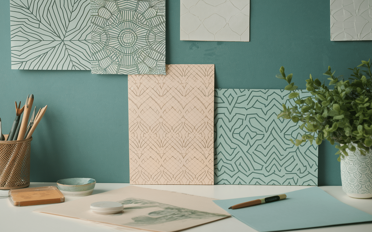 Mur d'accent avec variétés de papiers peints beau beau blog