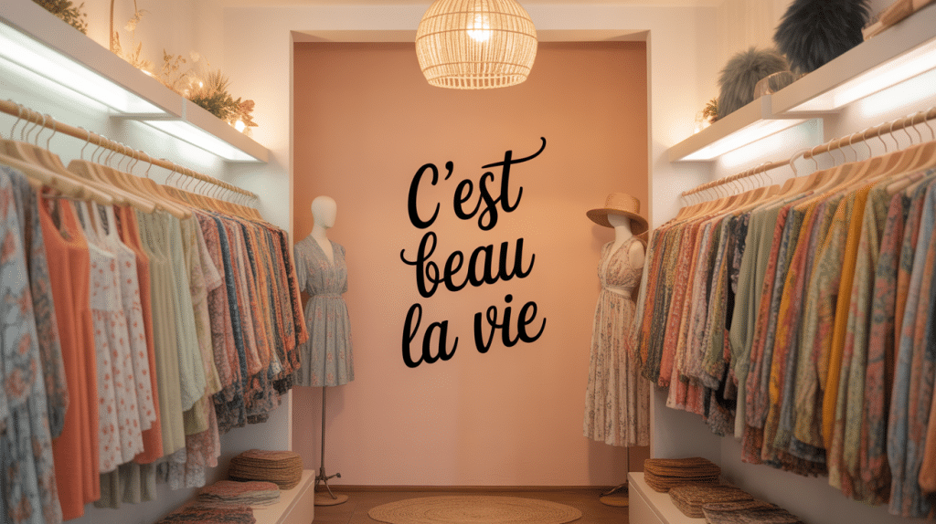 Vêtements C'est Beau la Vie dans boutique élégante