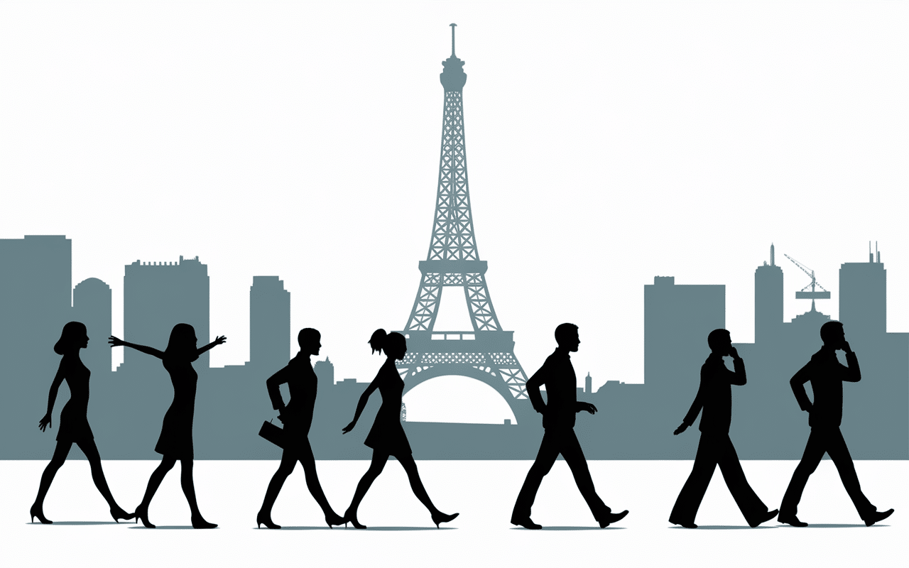 Silhouettes parisiennes de 'C'est pas facile d'être heureux quand on va mal'