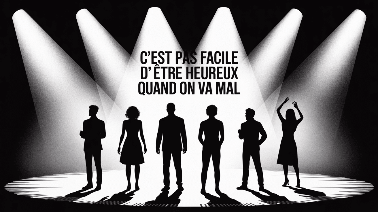 Scène théâtrale 'C'est pas facile d'être heureux quand on va mal'