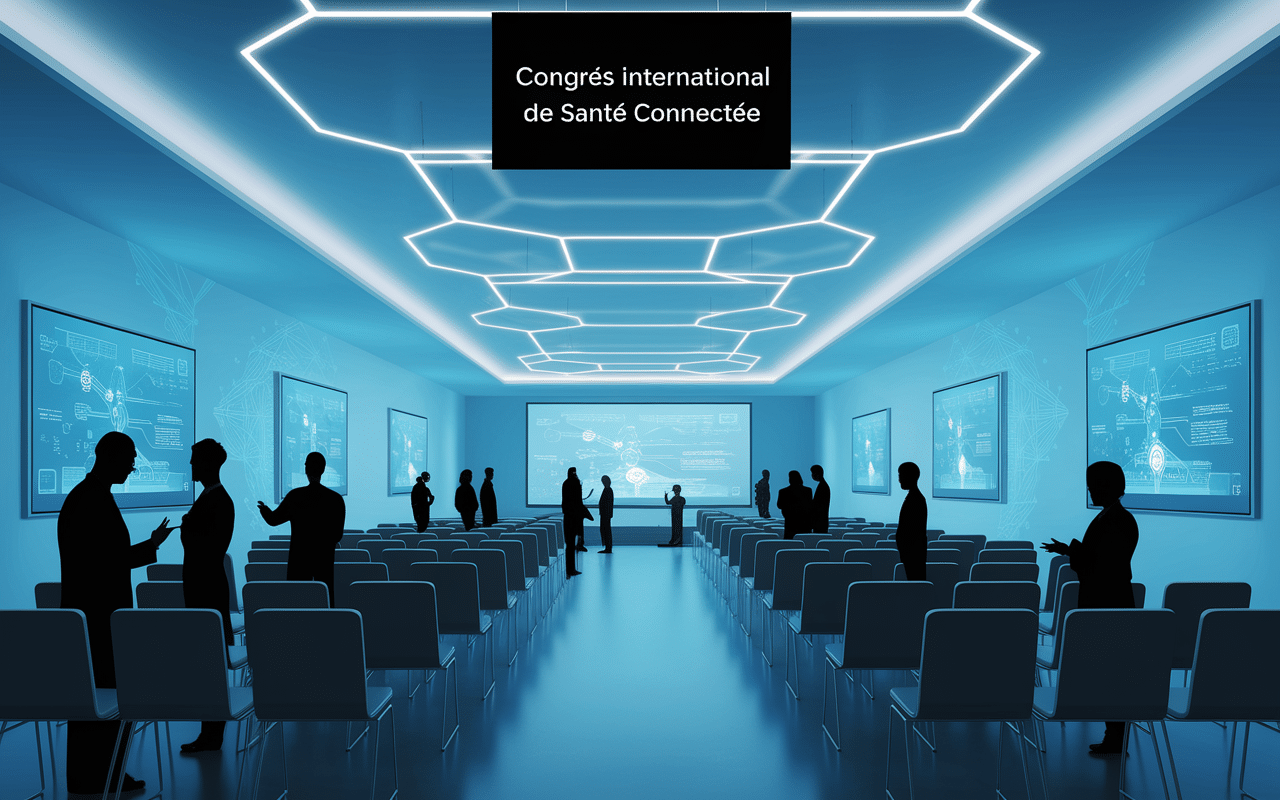 Salle de congrès e healthworld santé avec technologies médicales