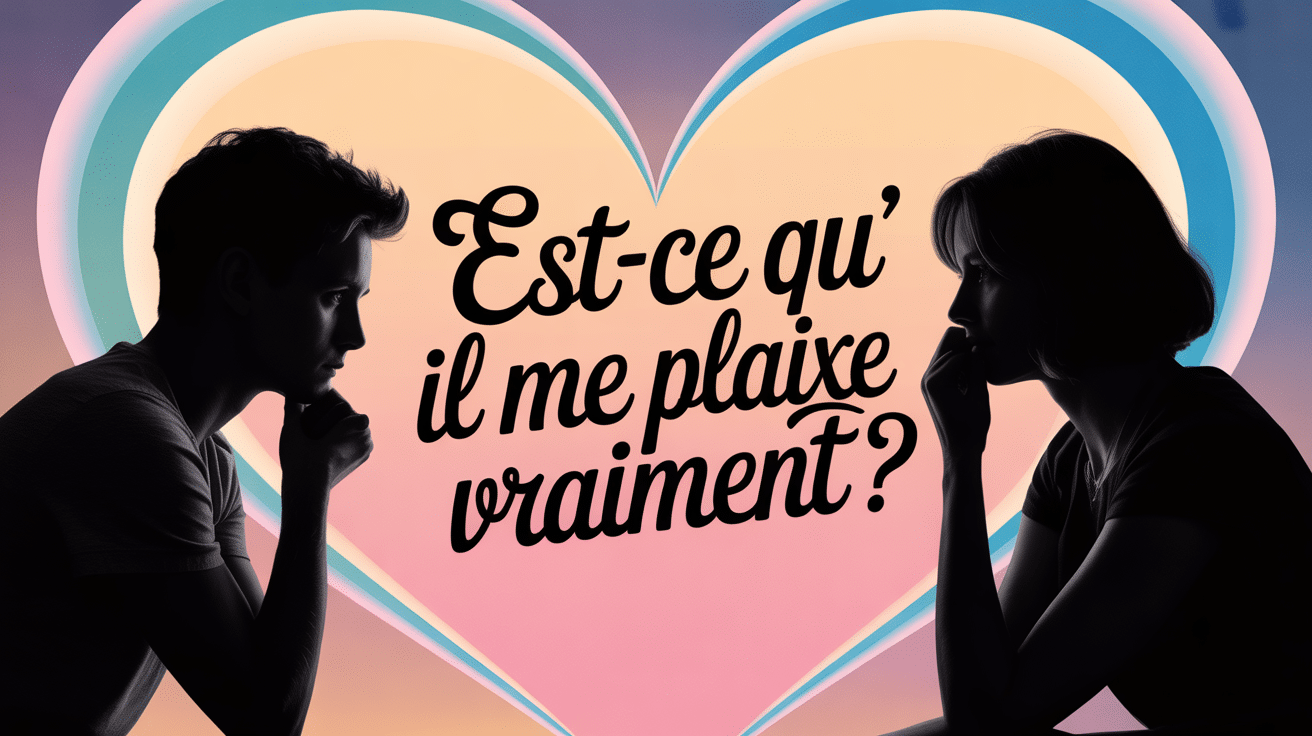 Silhouettes et cœur, indécision amoureuse