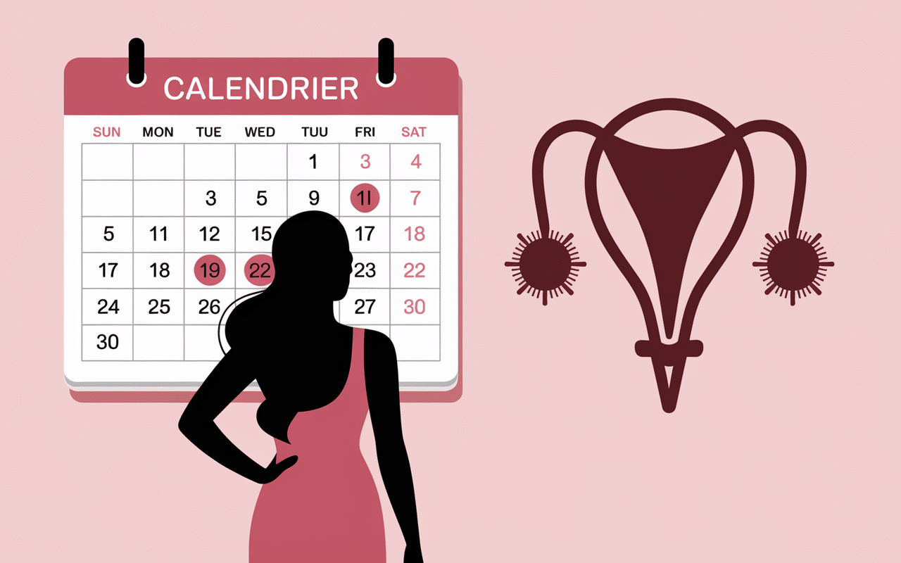 Femme, calendrier, cycle menstruel, comment déclencher les règles