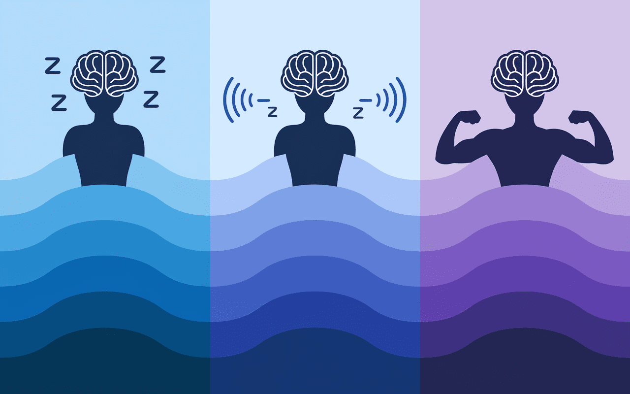 Phases du sommeil illustrées pour calculateur de sommeil