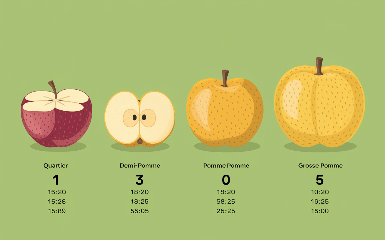 calories pomme portions pommes différentes