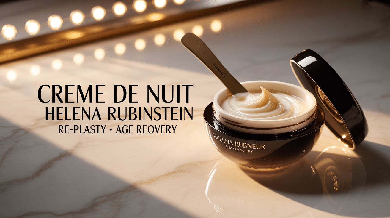 Pot de crème de nuit Helena Rubinstein Re-Plasty ouvert avec spatule dorée