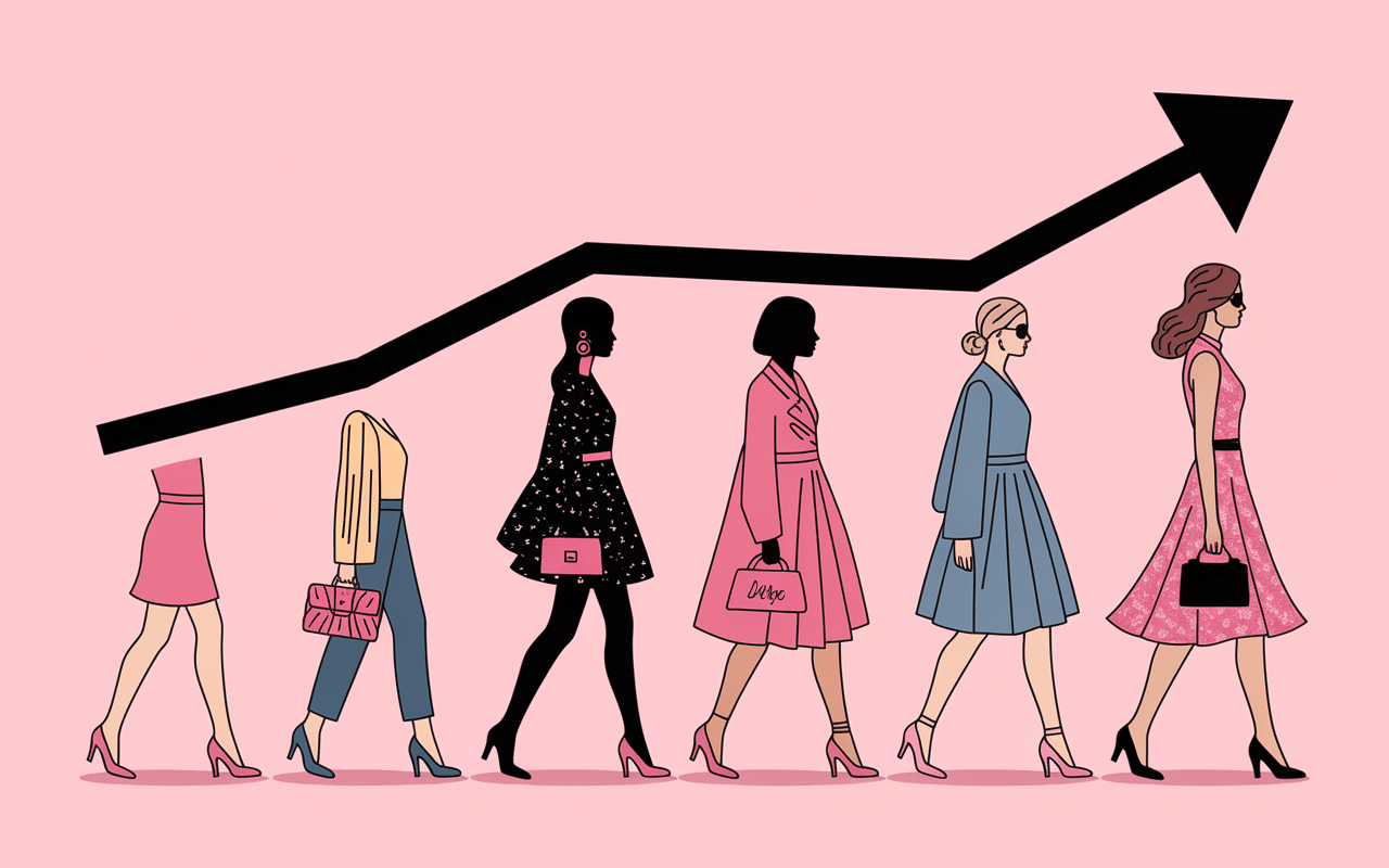 Graphique evolution mode iemmafashion feminine style vectoriel