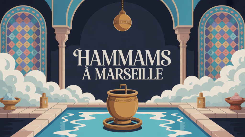 hammam marseille vapeur mosaïques illustration