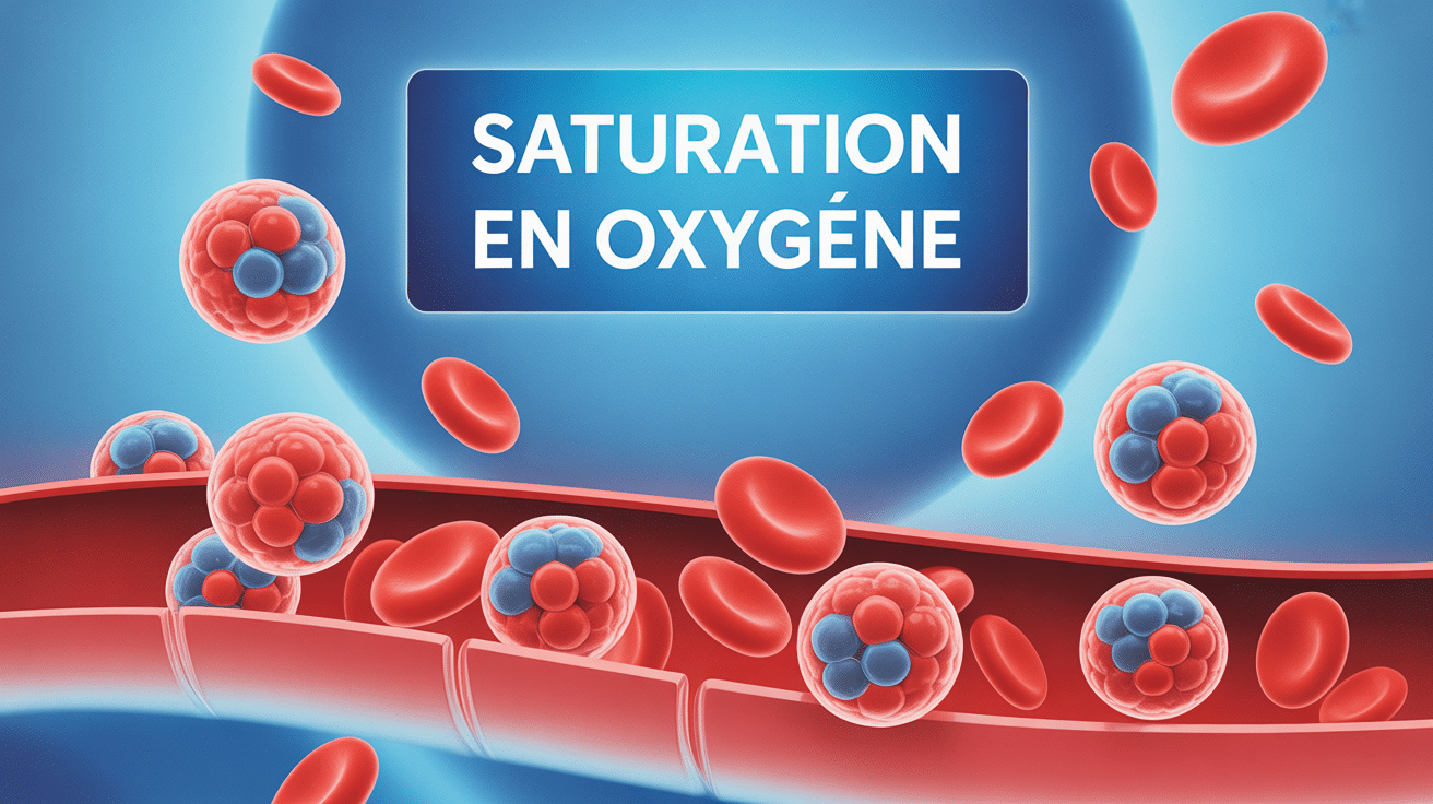 Globules rouges transportant oxygène avec poumons en arrière-plan