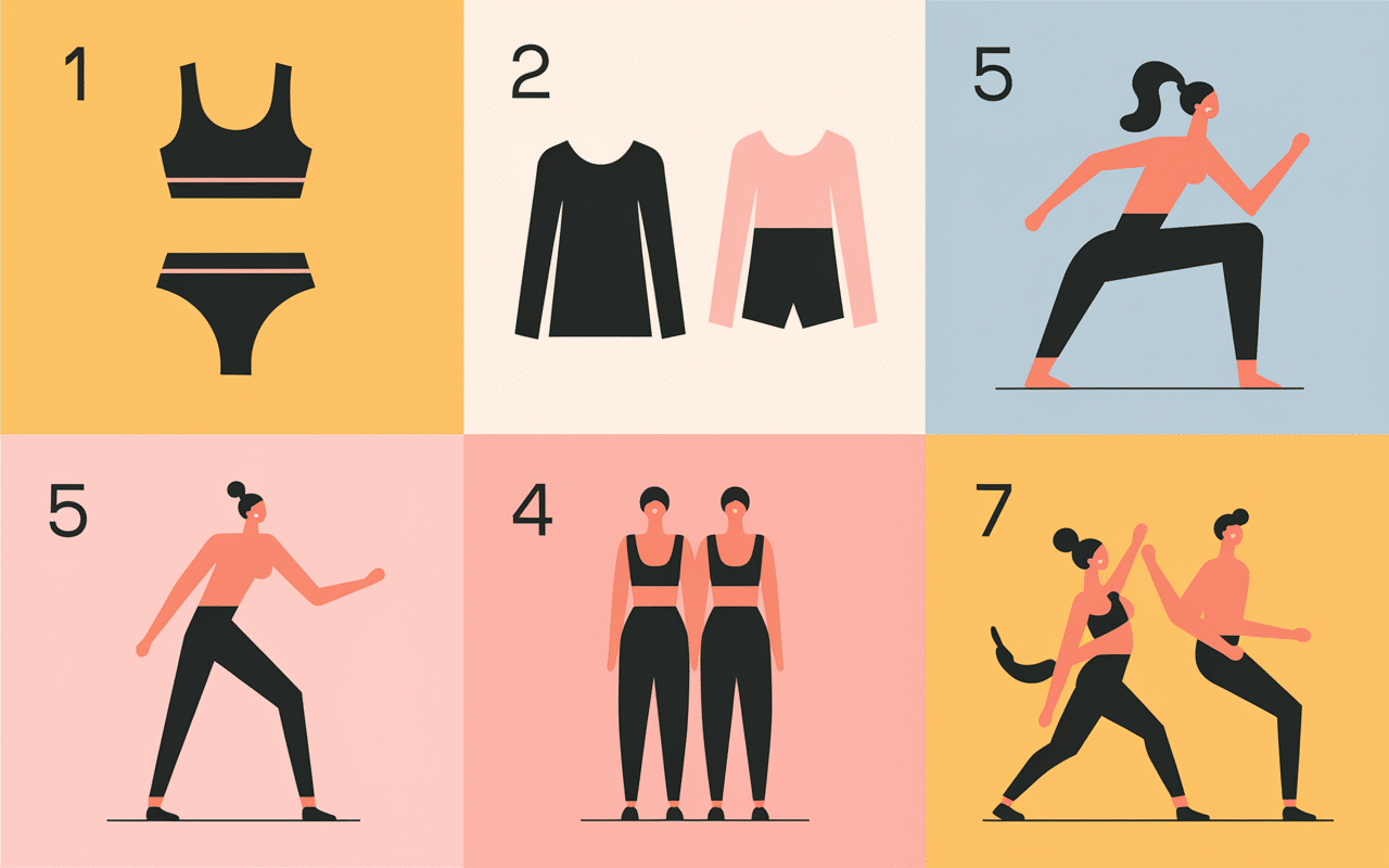 infographie astuces camel toe legging sous-vêtements superposition ajustement