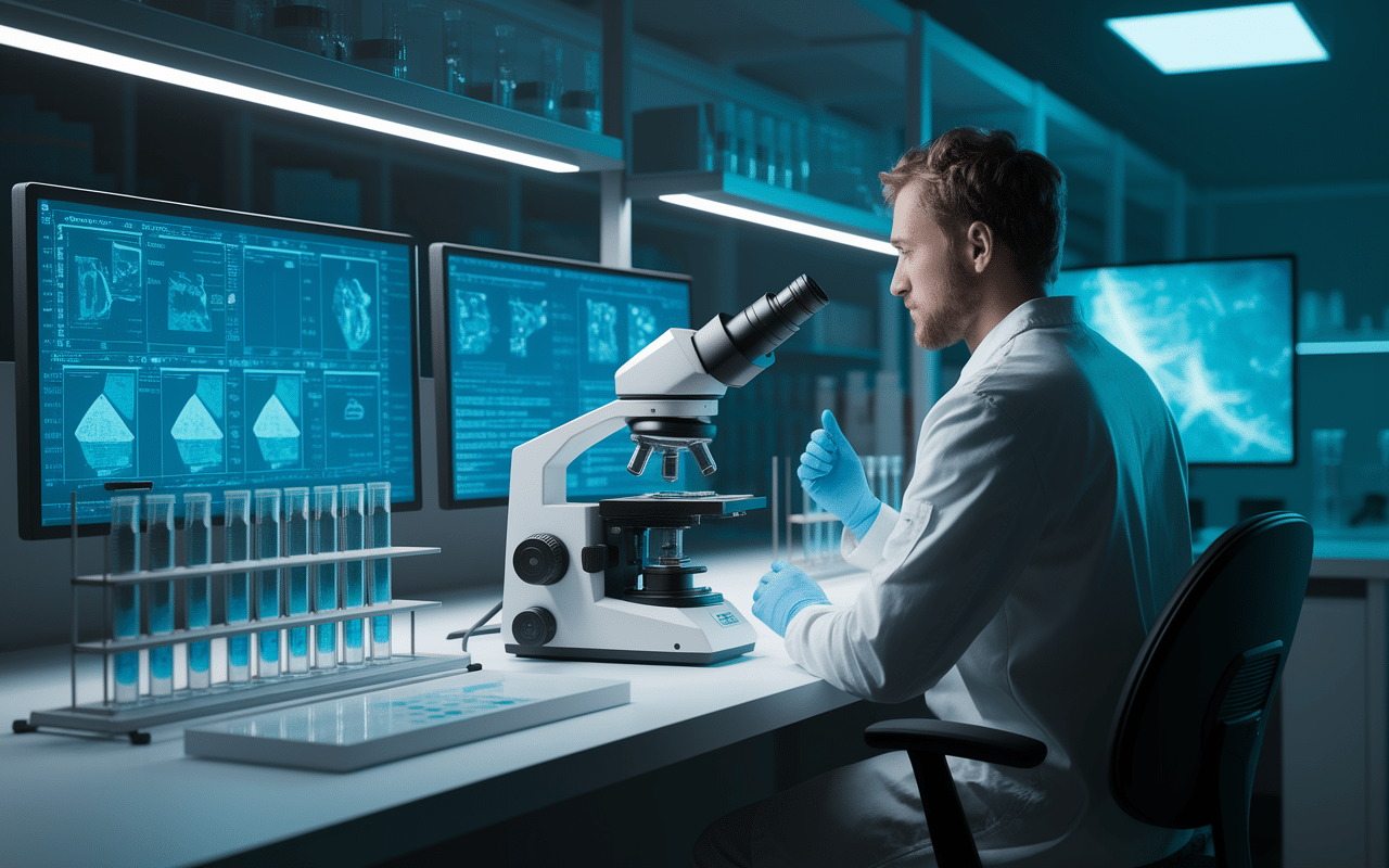 Laboratoire recherche avancée Pharamond Santé avec ADN et équipements