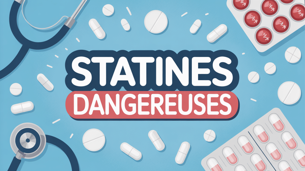 illustration medicale liste des statines dangereuses pilules stethoscope symbols alerte