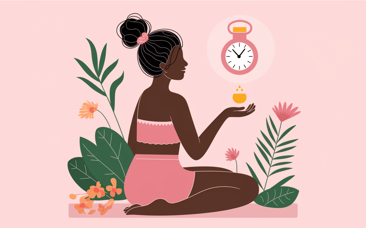 femme allongée avec pâte végétale et huile essentielle contre maux de tête après coloration