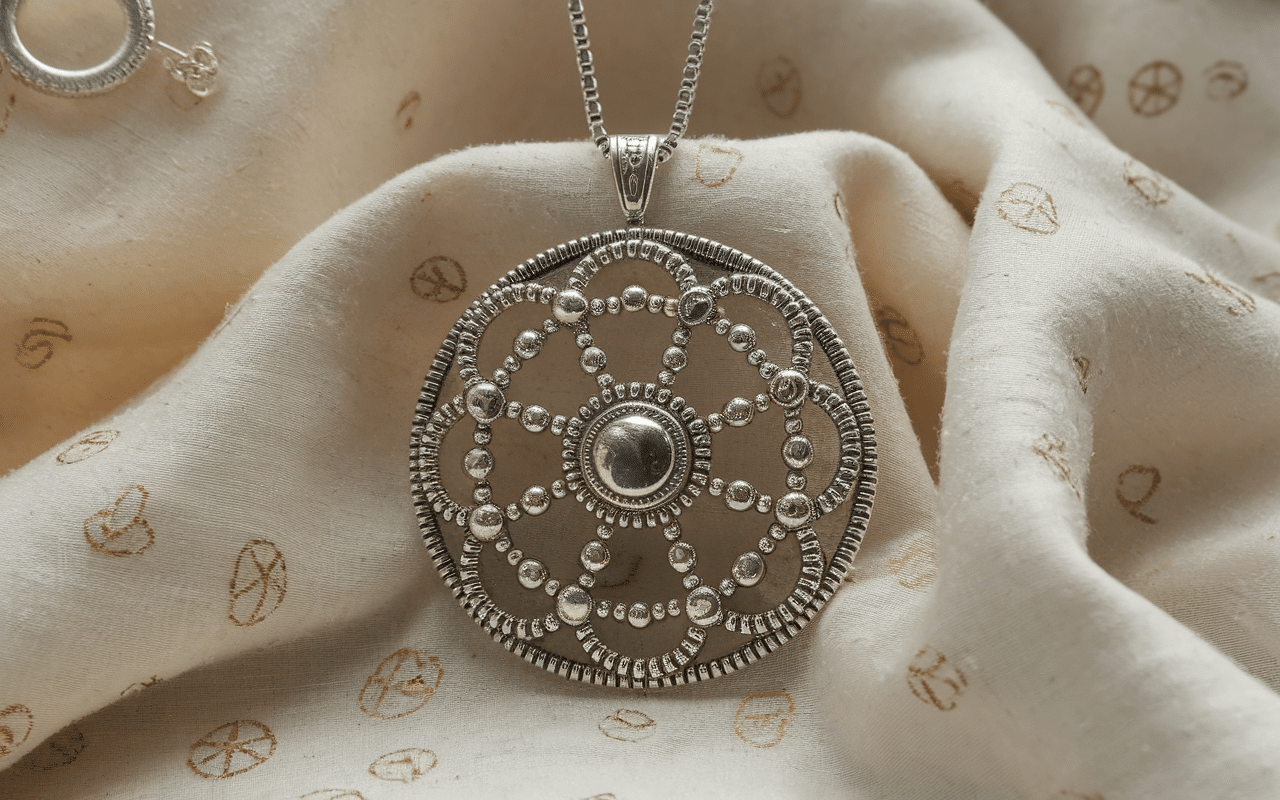 Collier qui s emmêle signification spirituelle gros plan argenté noeuds