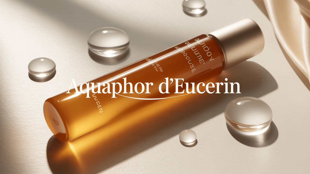 Aquaphor Eucerin baume doré sur fond blanc