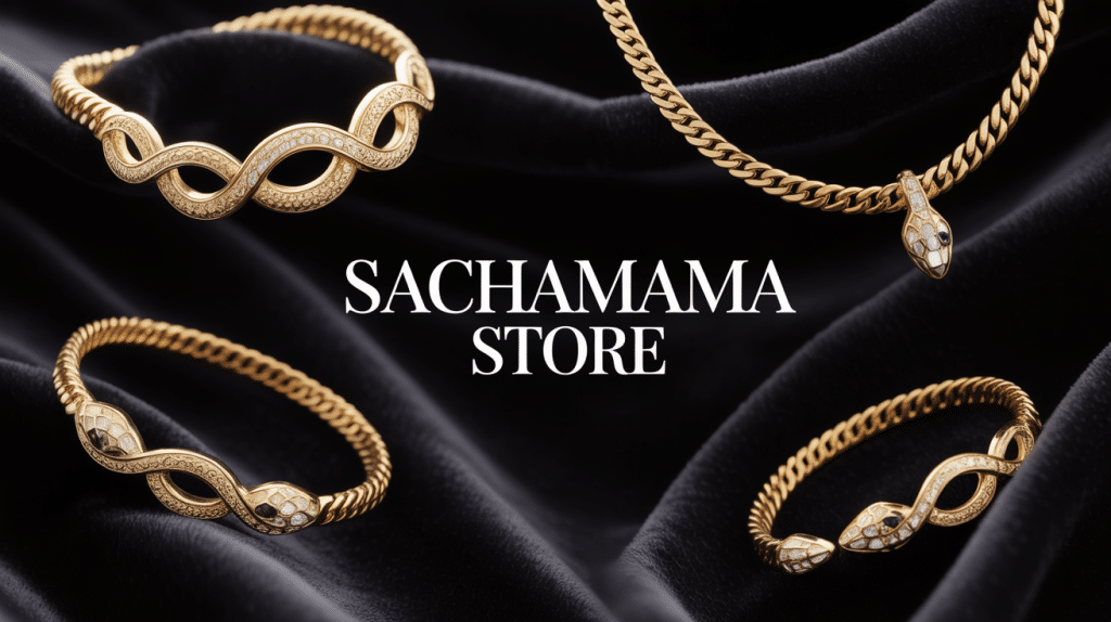 Bijoux serpent élégants sur velours noir