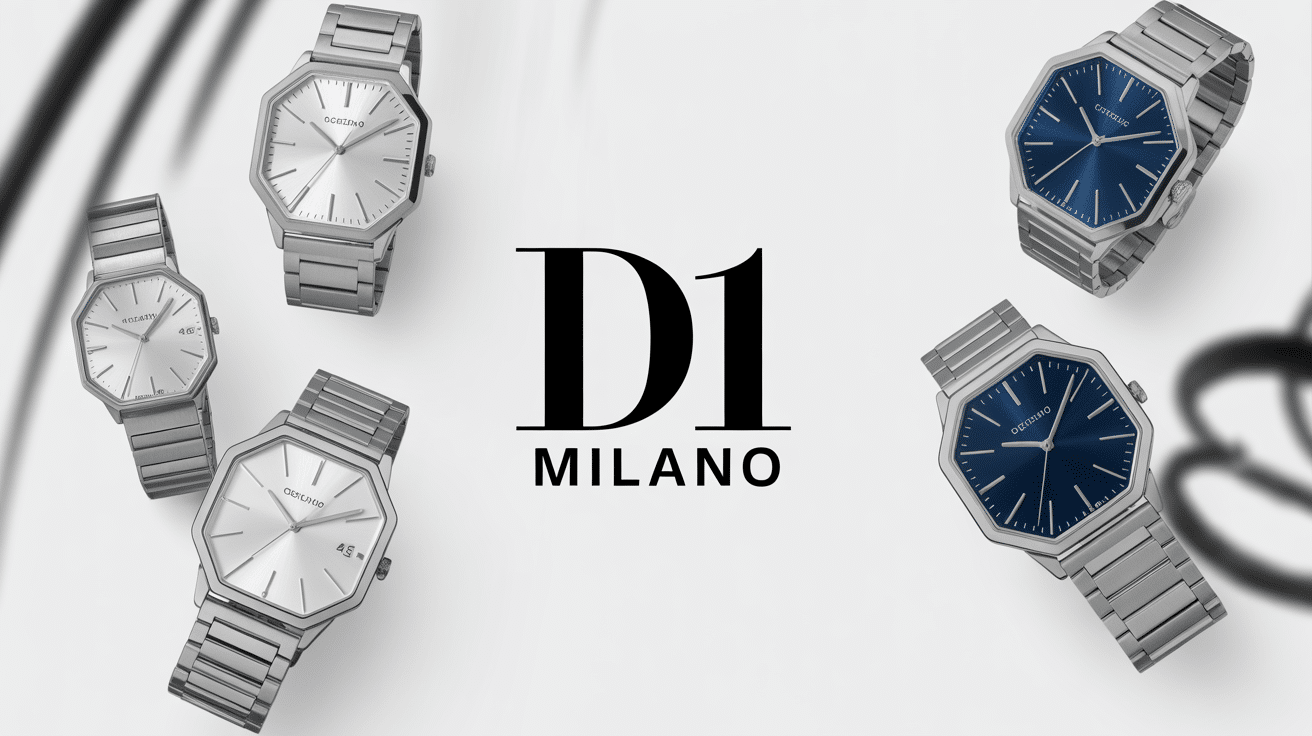 Montres italiennes octogonales sur fond moderne