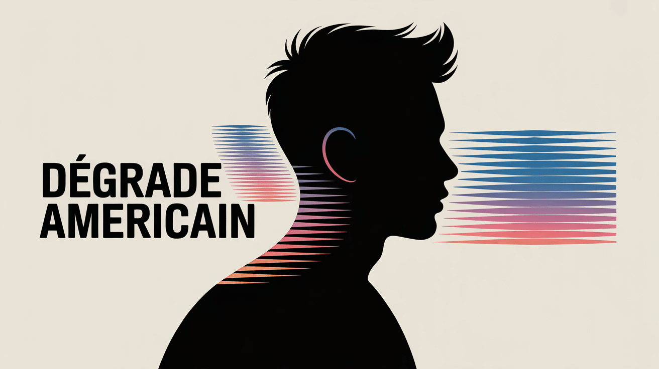 Vue de profil d'une silhouette masculine avec degradé américain