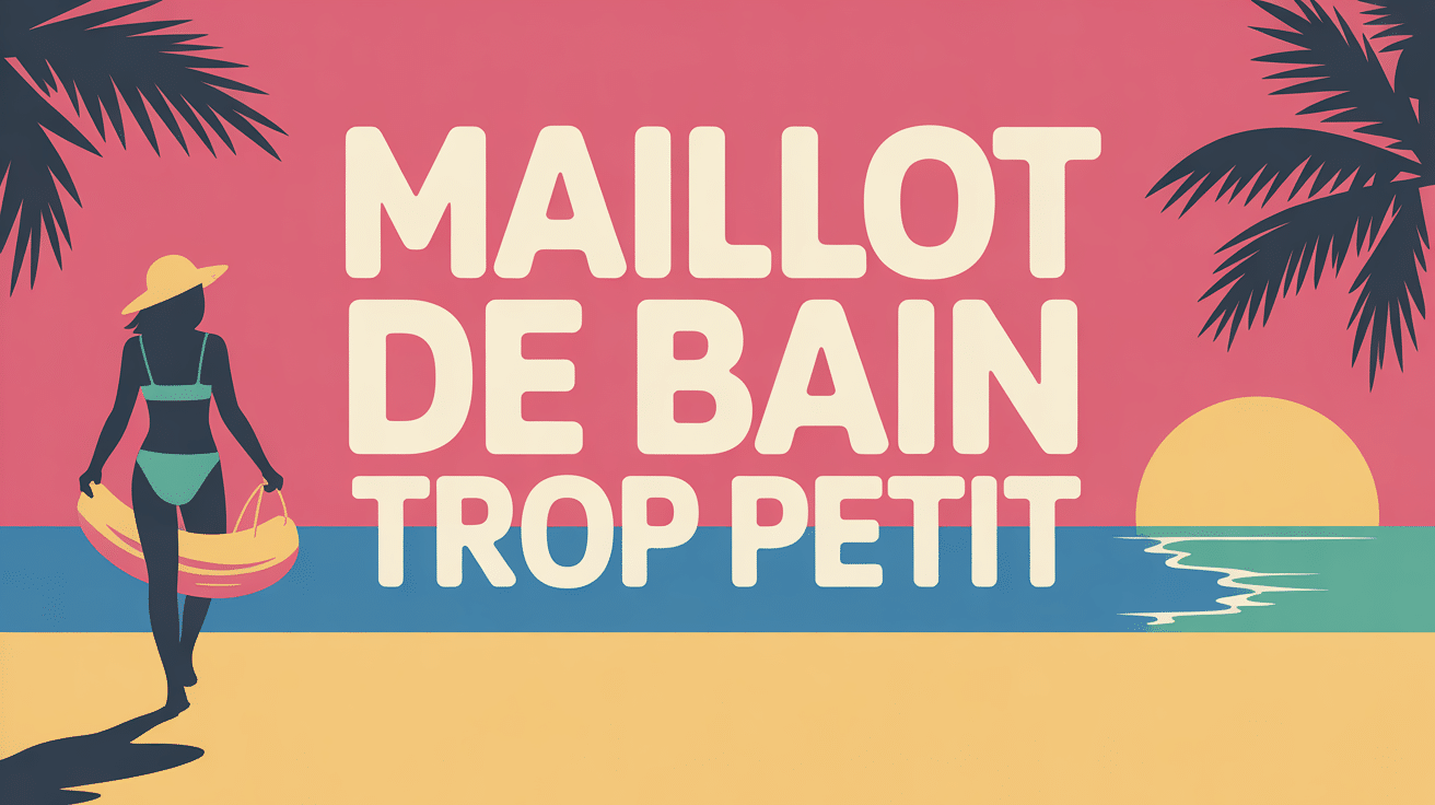 Femme sur la plage en maillot de bain trop petit