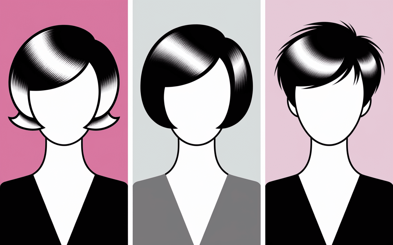 Différentes coupes courtes volume style