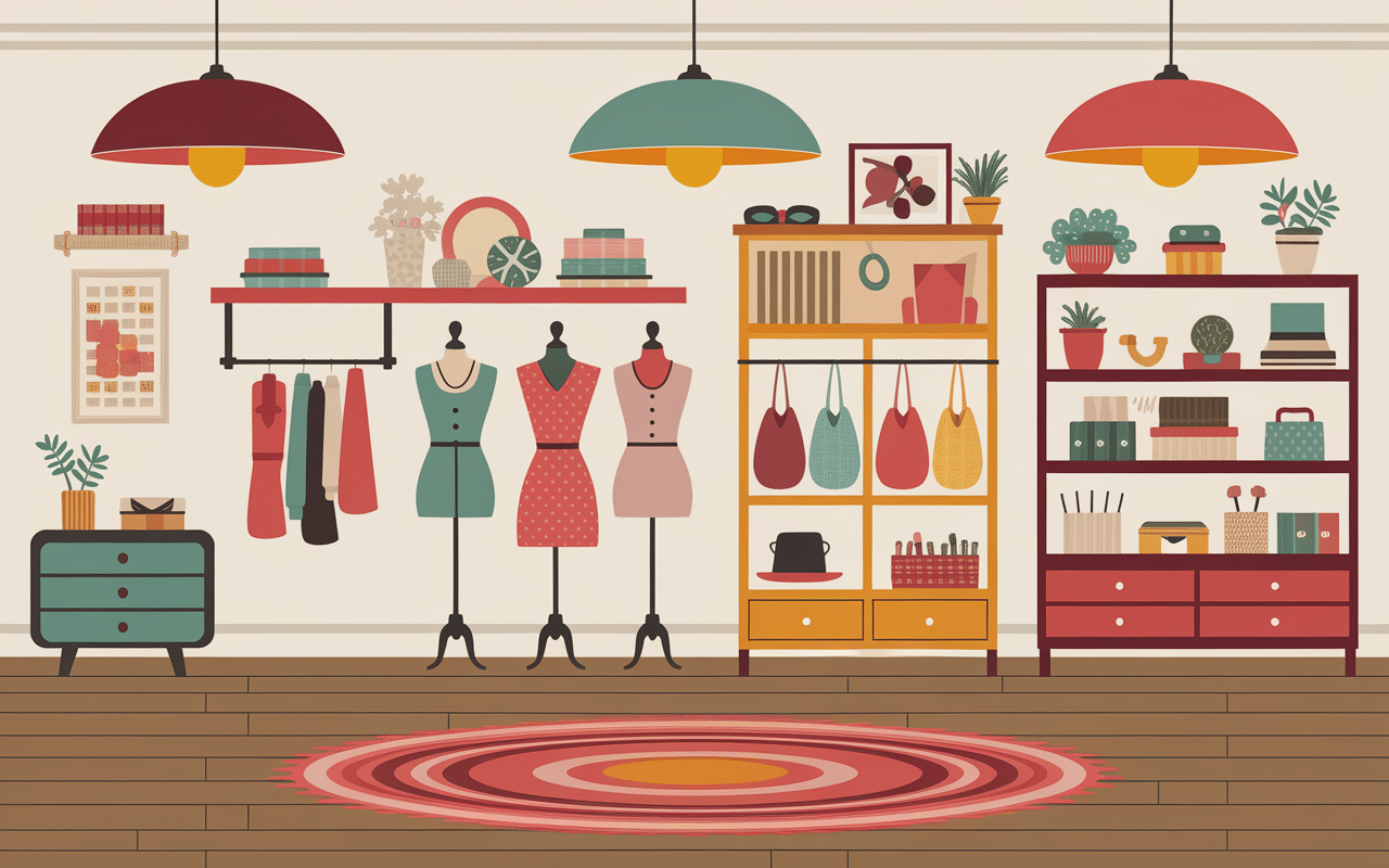 intérieur boutique friperie Montpellier