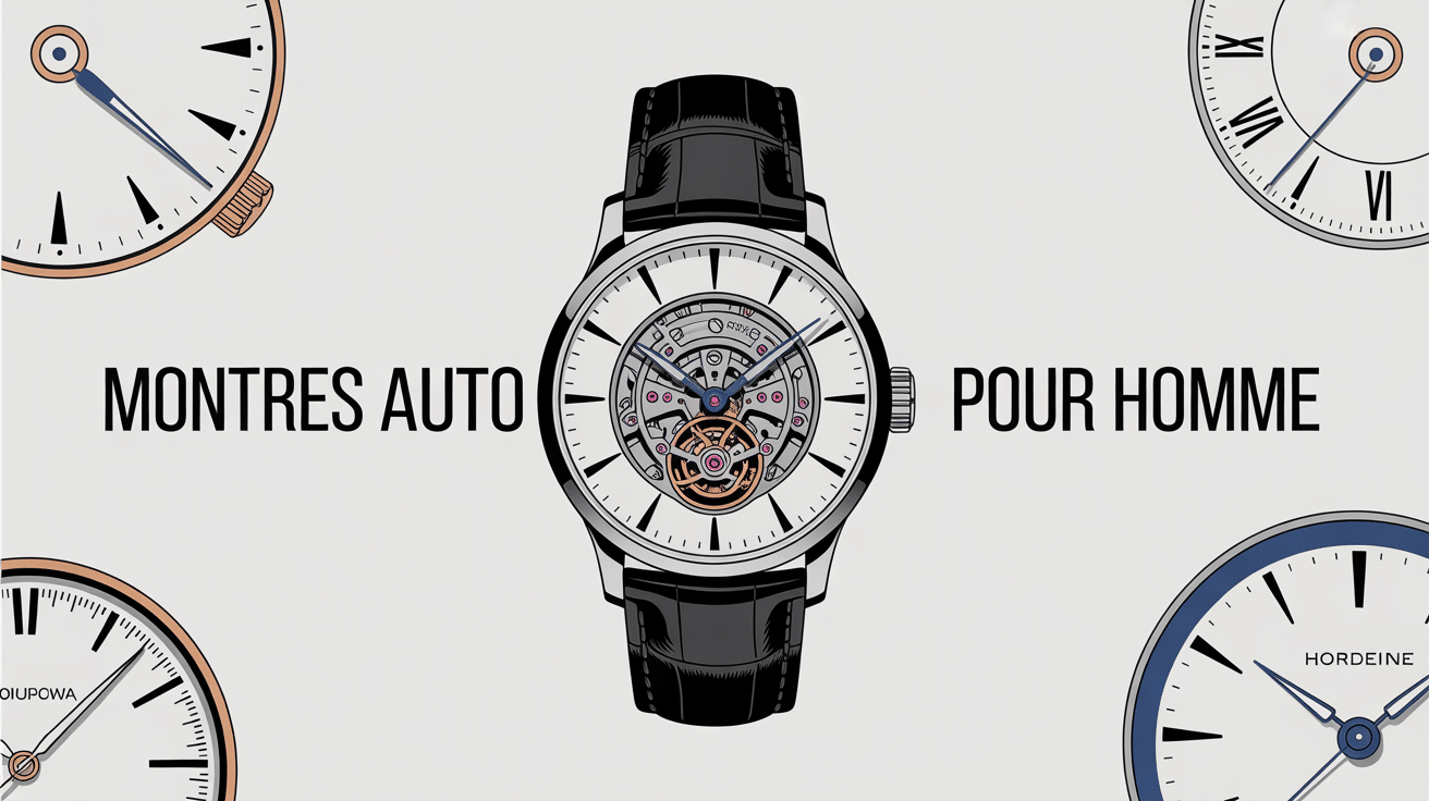 Montre homme automatique avec mécanisme visible