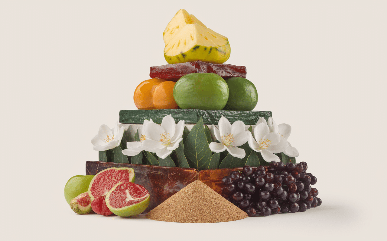 Pyramide olfactive de Creed Aventus avec fruits et fleurs