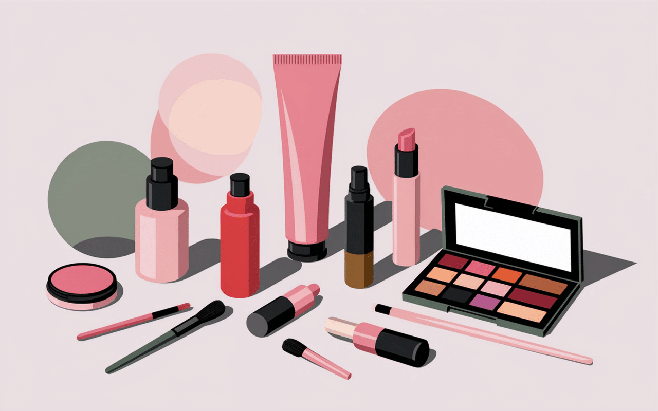 Produits cosmétiques artistiques de ma boîte à beauté