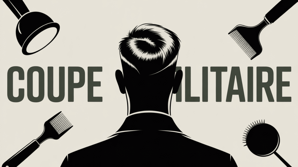 Silhouette coupe militaire avec accessoires de coiffure
