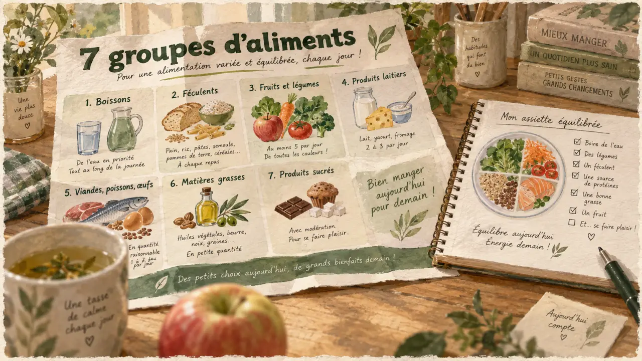 Les 7 groupes d aliments tableau pour composer des repas équilibrés